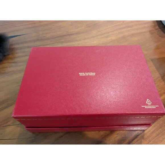 Rene Caovilla Red Embossed Shoe Box W/ Gold Accents Made In Italy Decorative Sto - Picture 3 of 15
